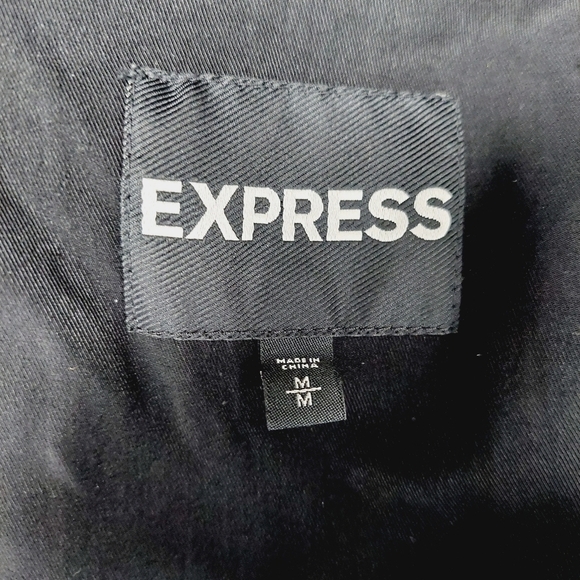 Express Black Belted Rayon Blend Trench Coat P6772 - Picture 7 of 9